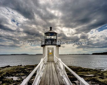 Marshall Point Lighthouse, Maine - horizontal, fine art print, color photograph, coastal Maine wall art, nautical decor