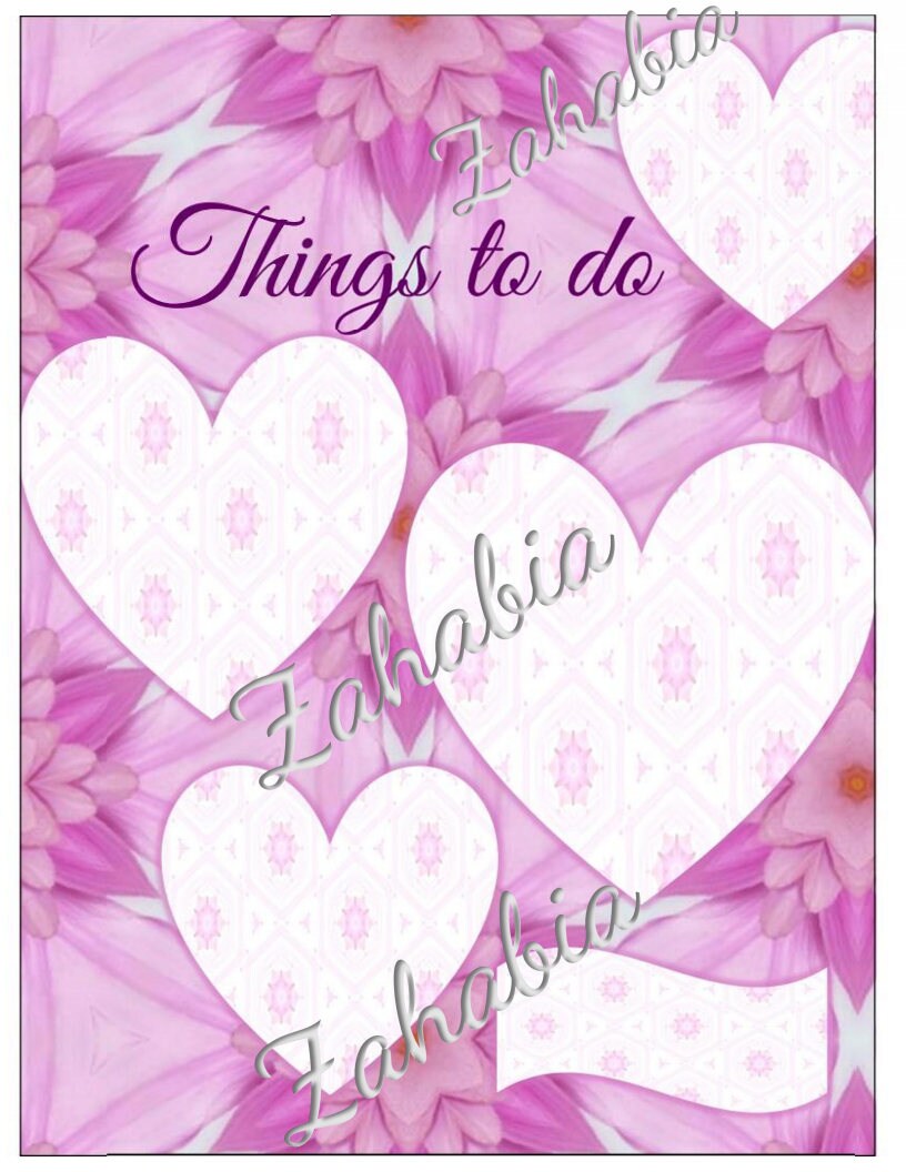 Things to Do. Printable, PDF, Digital File. Beautiful Background With ...