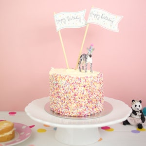 Happy Birthday Personalised Cake Flag Topper image 7