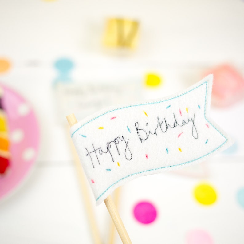 Happy Birthday Personalised Cake Flag Topper image 8
