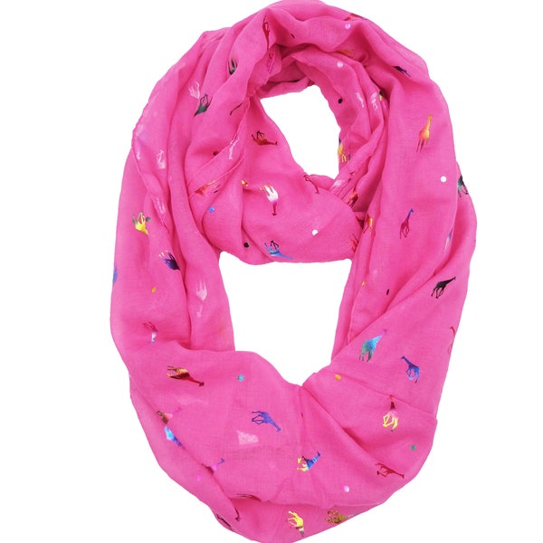 Lightweight Glitter Giraffe Snood Infinity Scarf