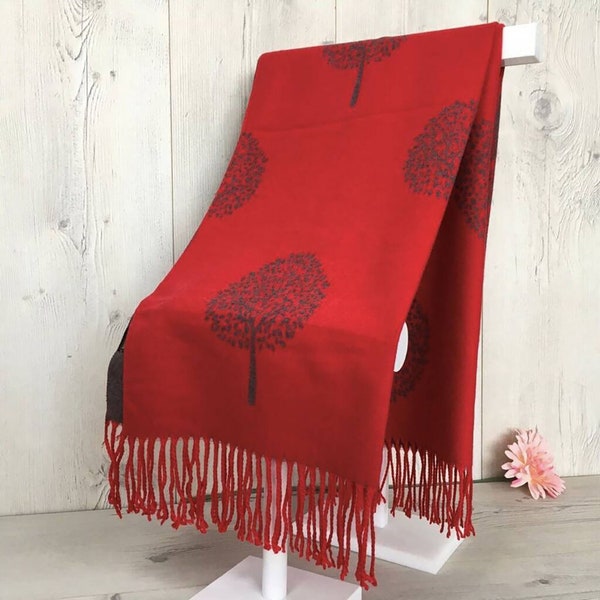 Tree Of Life Cashmere Blend  High Quality Soft Large Reversible Scarf Blanket