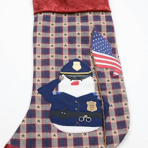 Police Christmas Stocking * Personalized Police Officer Holiday Stocking * Police Officer Gift * Police Academy Graduation Gift * Custom