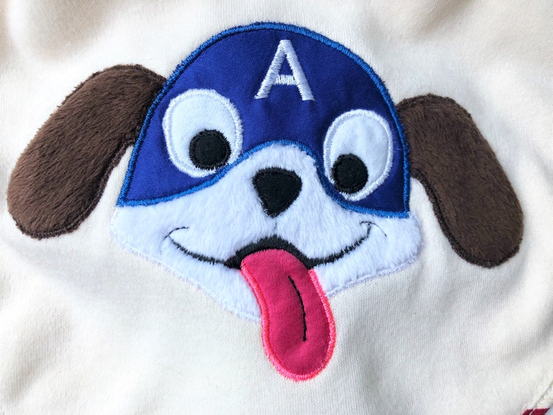 Patriotic Baby Gift Baby Super Hero Fun Baby Shower Gift Puppy Super Hero Puppy Bib Baby Animals Unique Baby Gift Baby Shower Gift