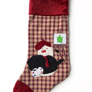 Artist Christmas stocking, Personalized Christmas stocking, Painter Christmas stocking,  Gift for artist, Gift for painter