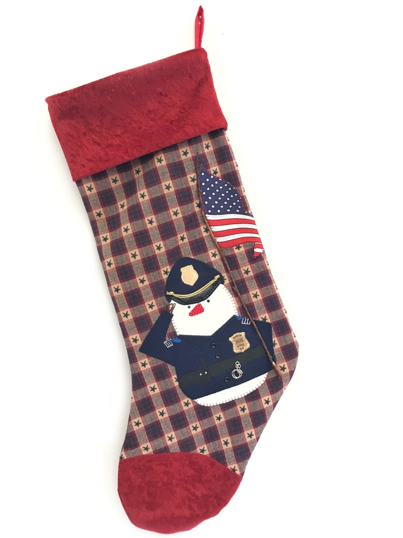 Personalized Police Officer Christmas Stocking Police Etsy