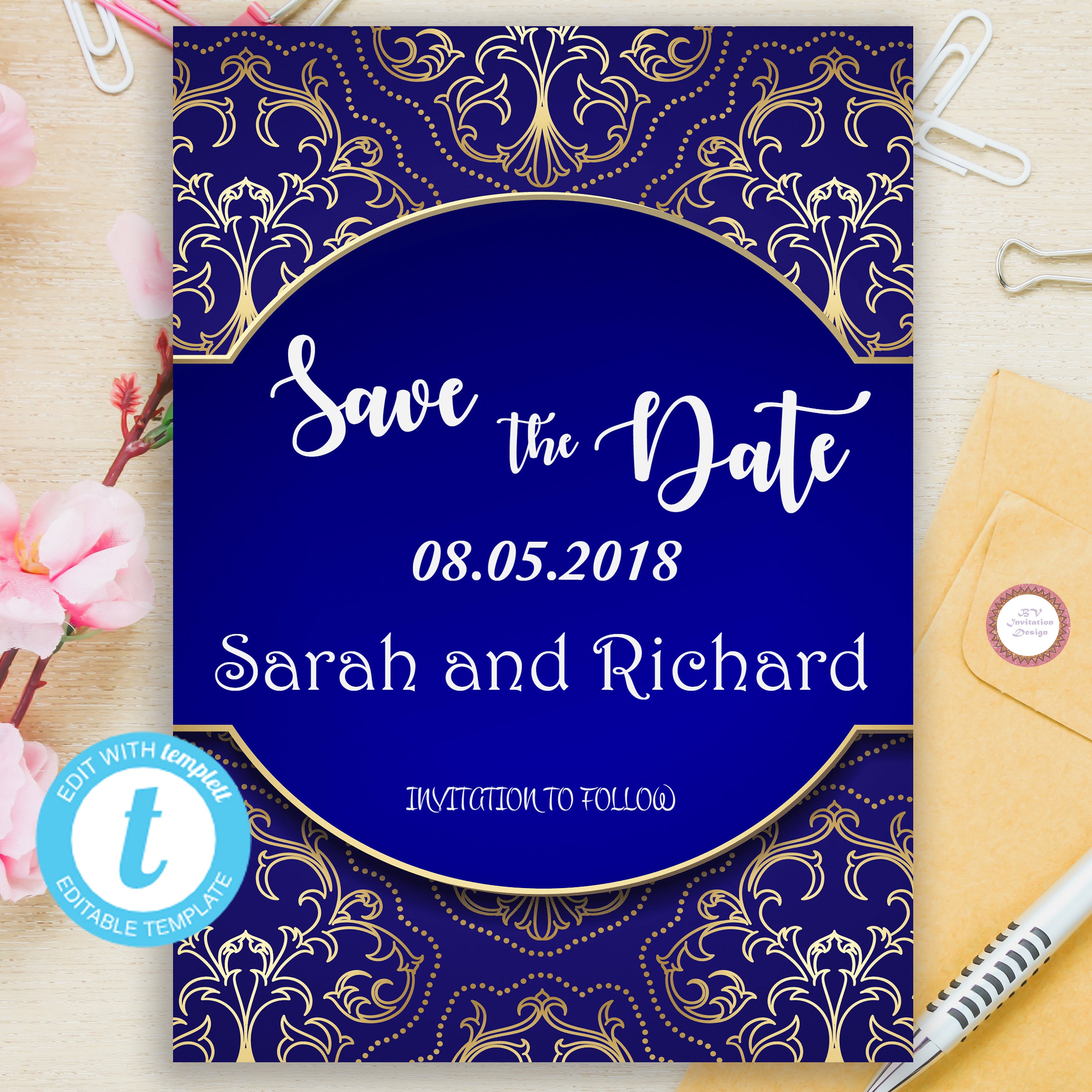 Digital Save the Date Invitation Printable Wedding Invite | Etsy