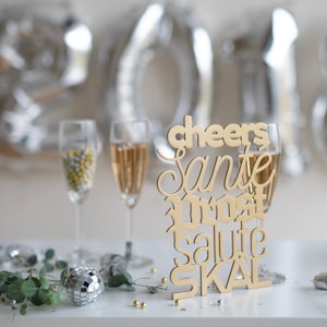 Lettering murale onomatopeico &quot;salute&quot; in legno, 4 design disponibili, swabdesign