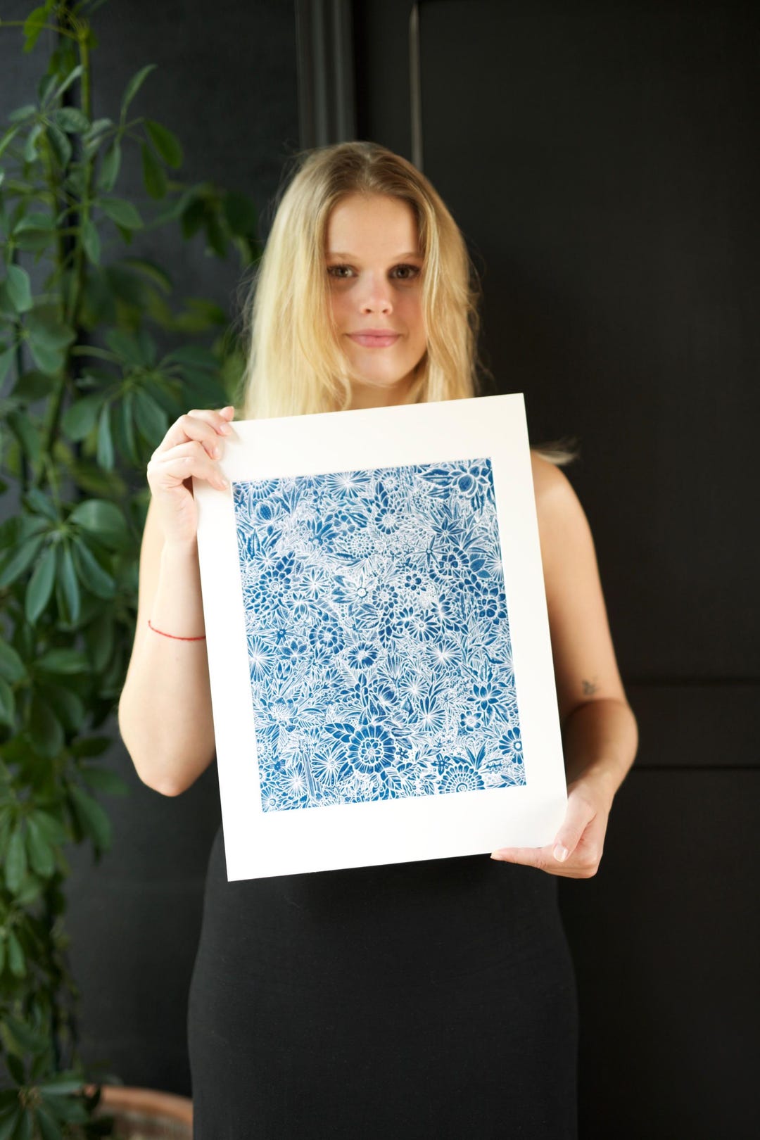 Cyanotype Illustration With Mat, Abstract Art - Etsy