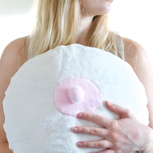 White round cushion in recycled fleece fabric, swabdesign