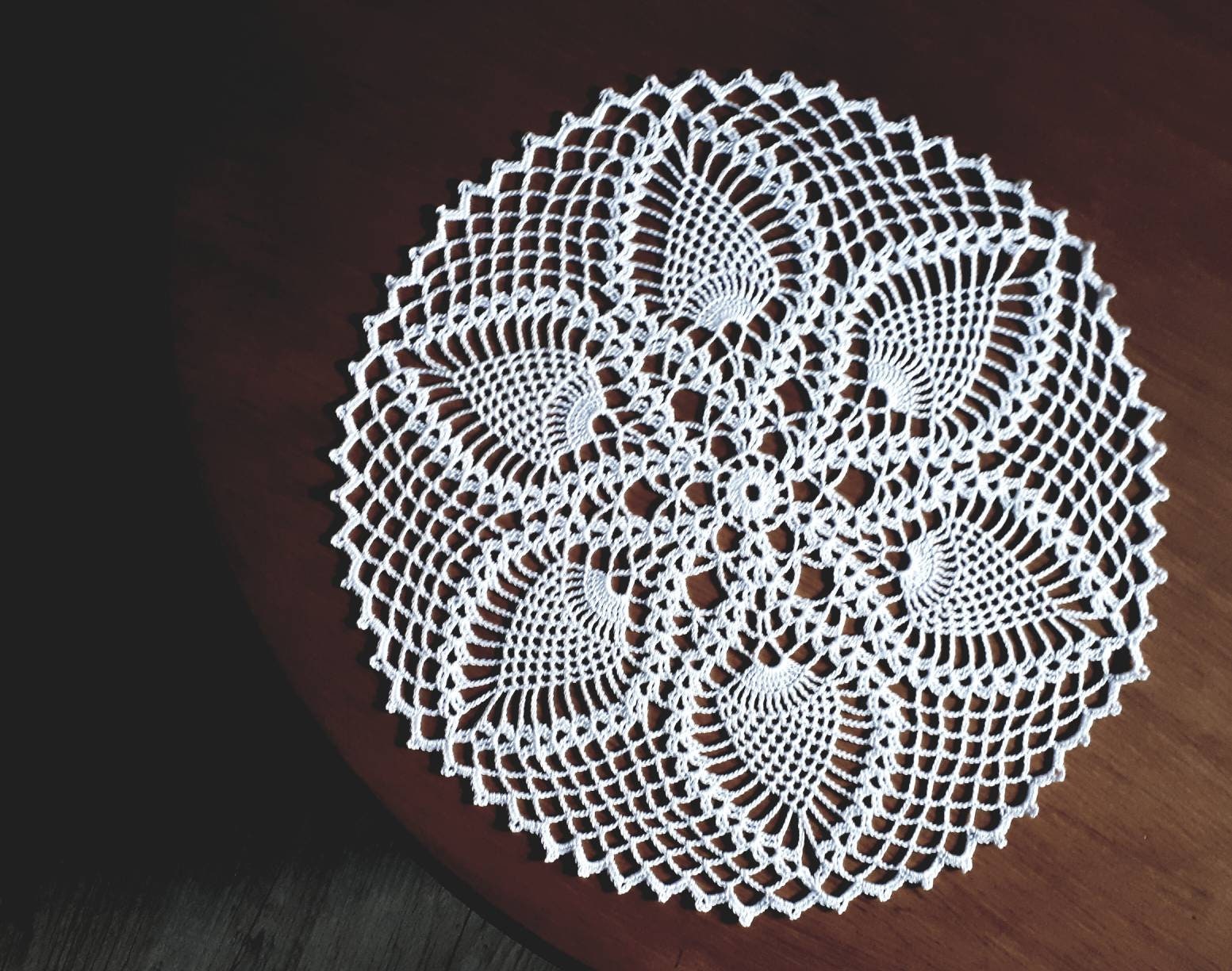 Dentelle de Coton Ronde Blanche Au Crochet Doily 15.5