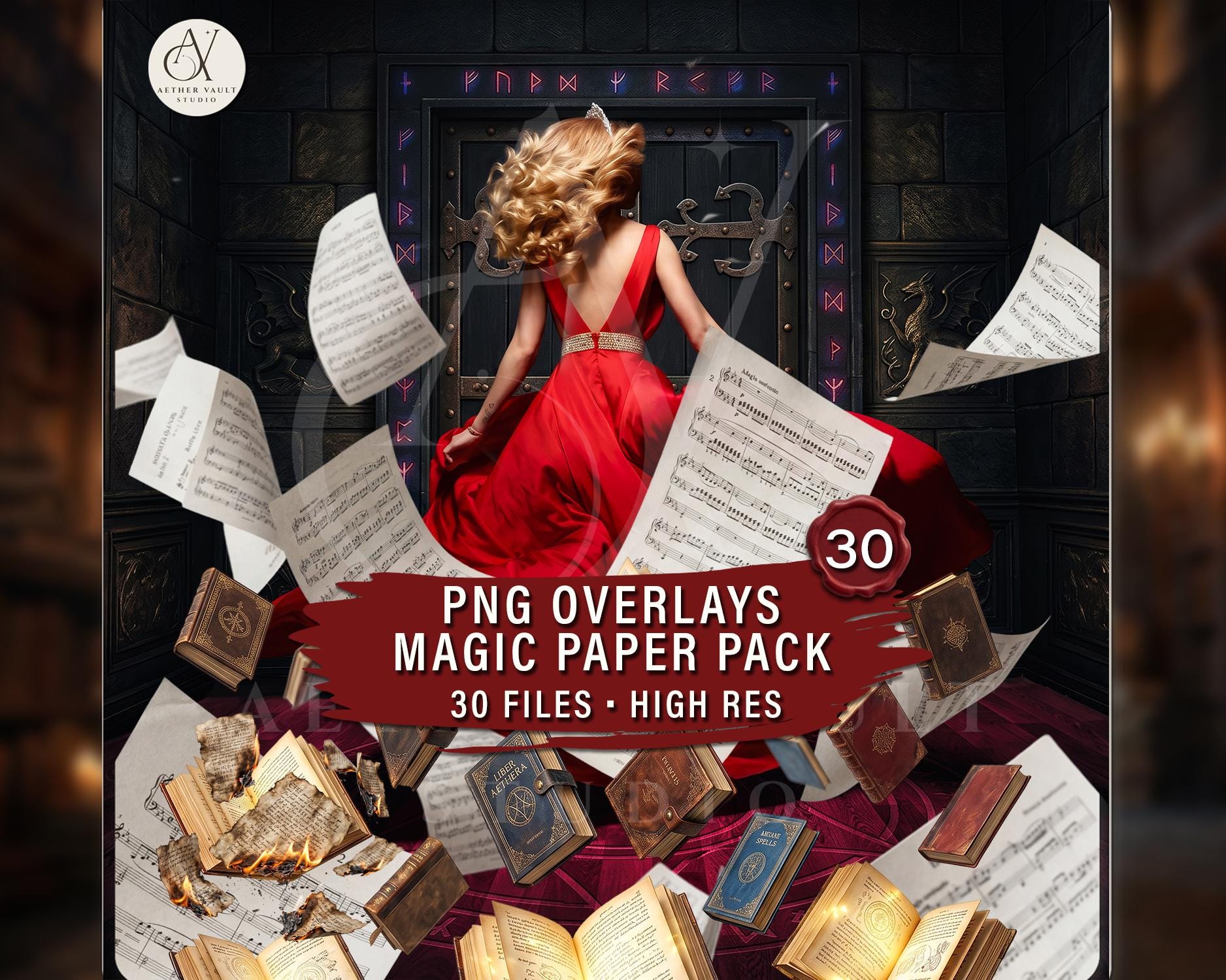 30 Magic Flying Paper Overlays PNG – Fantasy Book Pages, Floating ...