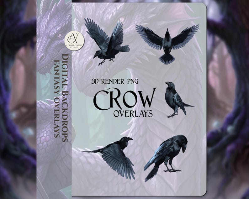 Crow , Raven , Halloween, Gothic PNG Overlay ,fantasy Crow , Photoshop ...