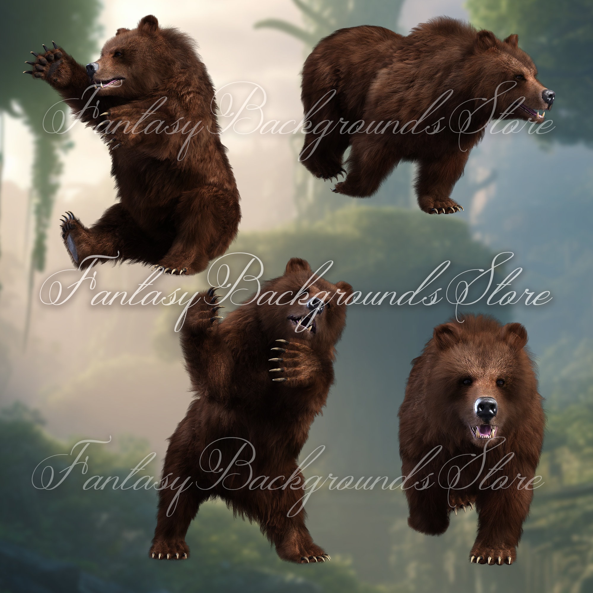 Bear Overlays , Animal Overlays , Fantasy Animal Overlays - Etsy