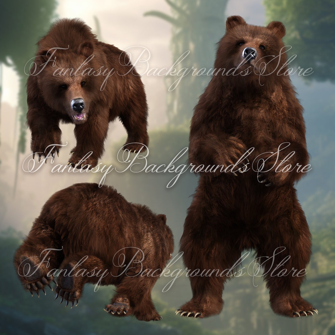 Bear Overlays , Animal Overlays , Fantasy Animal Overlays - Etsy