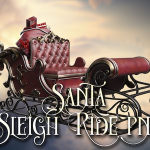 Santa Sleigh Ride , Santa Ride , Christmas fantasy overlays, Winter Backdrop Photo Overlays , Photography Backgrounds and Backdrops