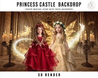 Princess Castle  Hallway Chandeliers overlays , Digital Backdrop, Princess Backdrop, Princess, Castle, Palace, Photoshop Backdrop