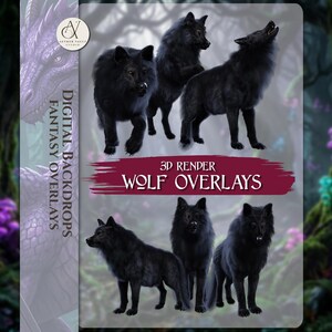 23 superposiciones de lobos de fantasía