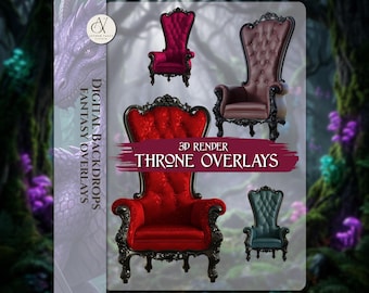 Throne Chair overlays , Throne overlays png , Photography overlays and 3d render , Fantasy Throne