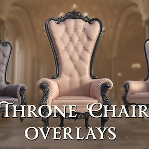 Superposiciones de silla de trono, superposiciones de trono png, superposiciones de fotografía y renderizado 3d