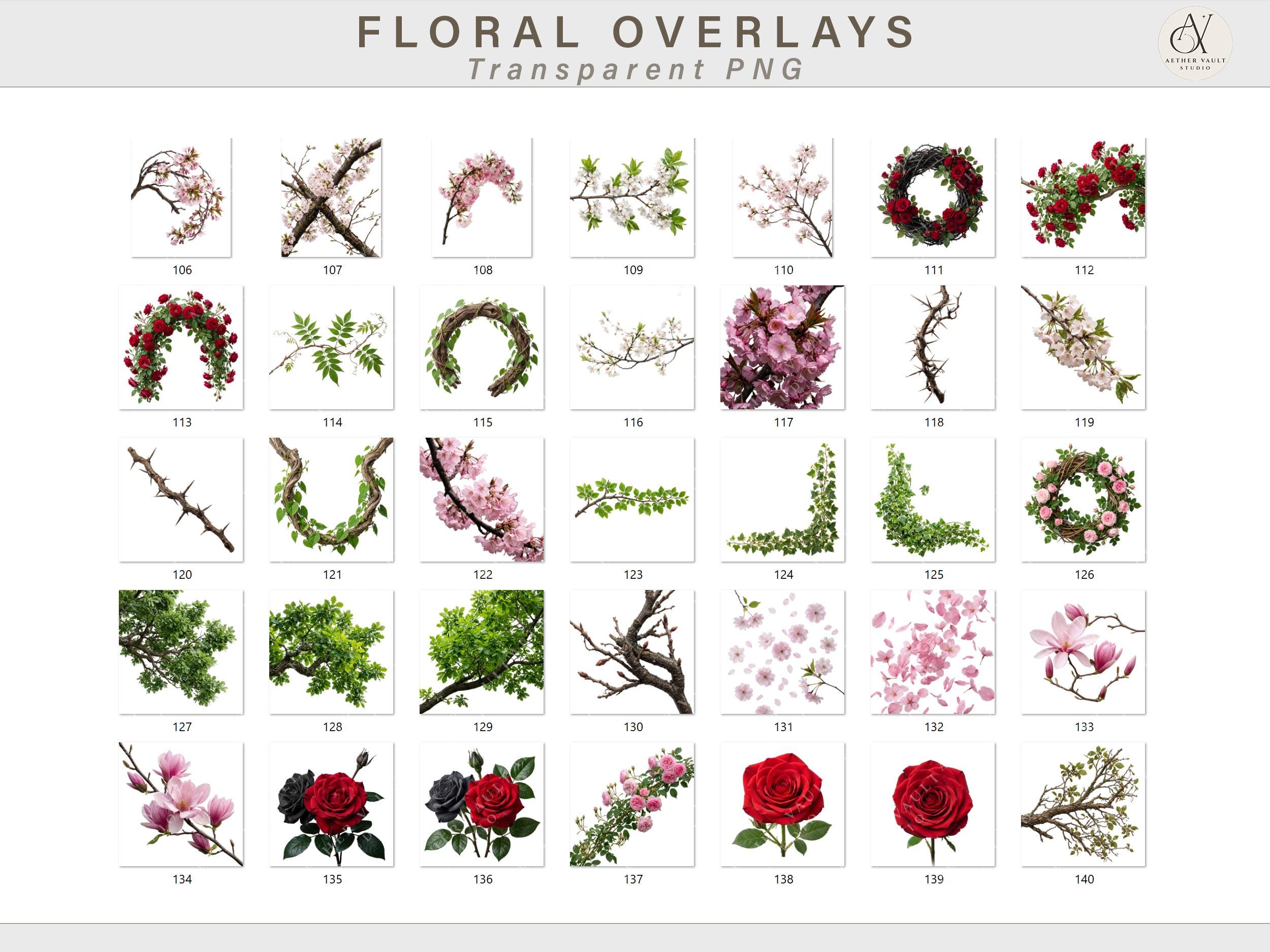 180+ Floral Overlays PNG | Transparent Flower Overlays | Nature ...