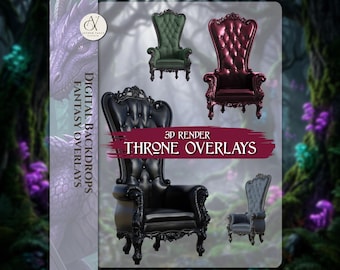 Fantasy Throne Chair overlays , Throne overlays png , Photography overlays and 3d render