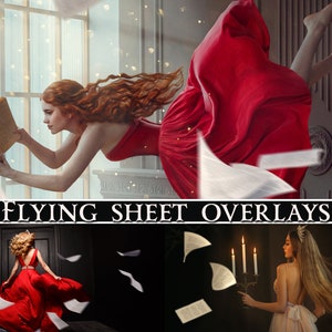 27 Vliegende bladpapieroverlays, Magic Books, Photoshop Overlay, Fantasy Overlays