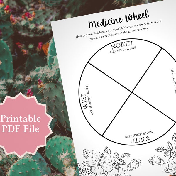 Medicine Wheel Worksheets Etsy