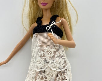 Barbie nightwear set / crochet undies / lace sleep wear / doll accessories