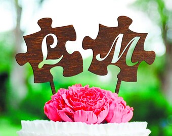 puzzle cake topper etsy