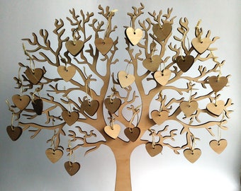 Hearts Wedding Guest Book Rustic Wedding Wishing Tree Wedding guest book alternative Wedding wish tree with tags Wedding Decor Heart Sign