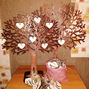 Albero dei desideri per matrimonio con etichette Albero dei desideri Grande libro degli ospiti in legno Libro degli ospiti per matrimonio Albero degli ospiti per matrimonio Libro degli ospiti alternativo Etichette per libro degli ospiti