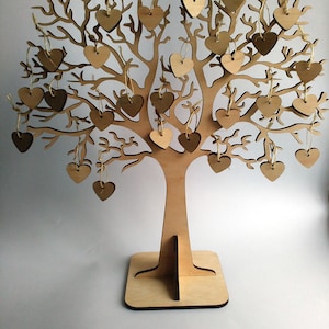 Hearts Wedding Guest Book Rustic Wedding Wishing Tree Wedding guest book alternative Wedding wish tree with tags Wedding Decor Heart Sign image 7