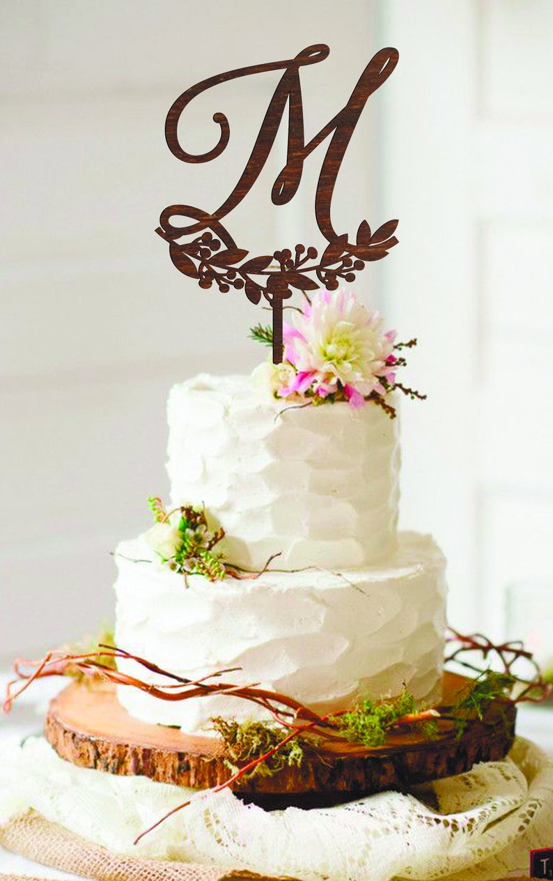 Letter M cake topper Gold Wedding Cake Topper M Monogram Cake | Etsy