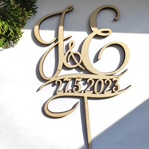 Custom Wedding Cake Toppers With Initials – Elegant Acrylic Or Wood Cake Decor For Wedding, Engagement, Bridal Shower & Special Events