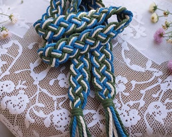 Handfasting Cord, Wedding Cord, Pagan Ceremony Handfast, Hand fasting,Celtic Handfasting Cord blue, Celtic ceremony,Celtic Hand Fasting Cord