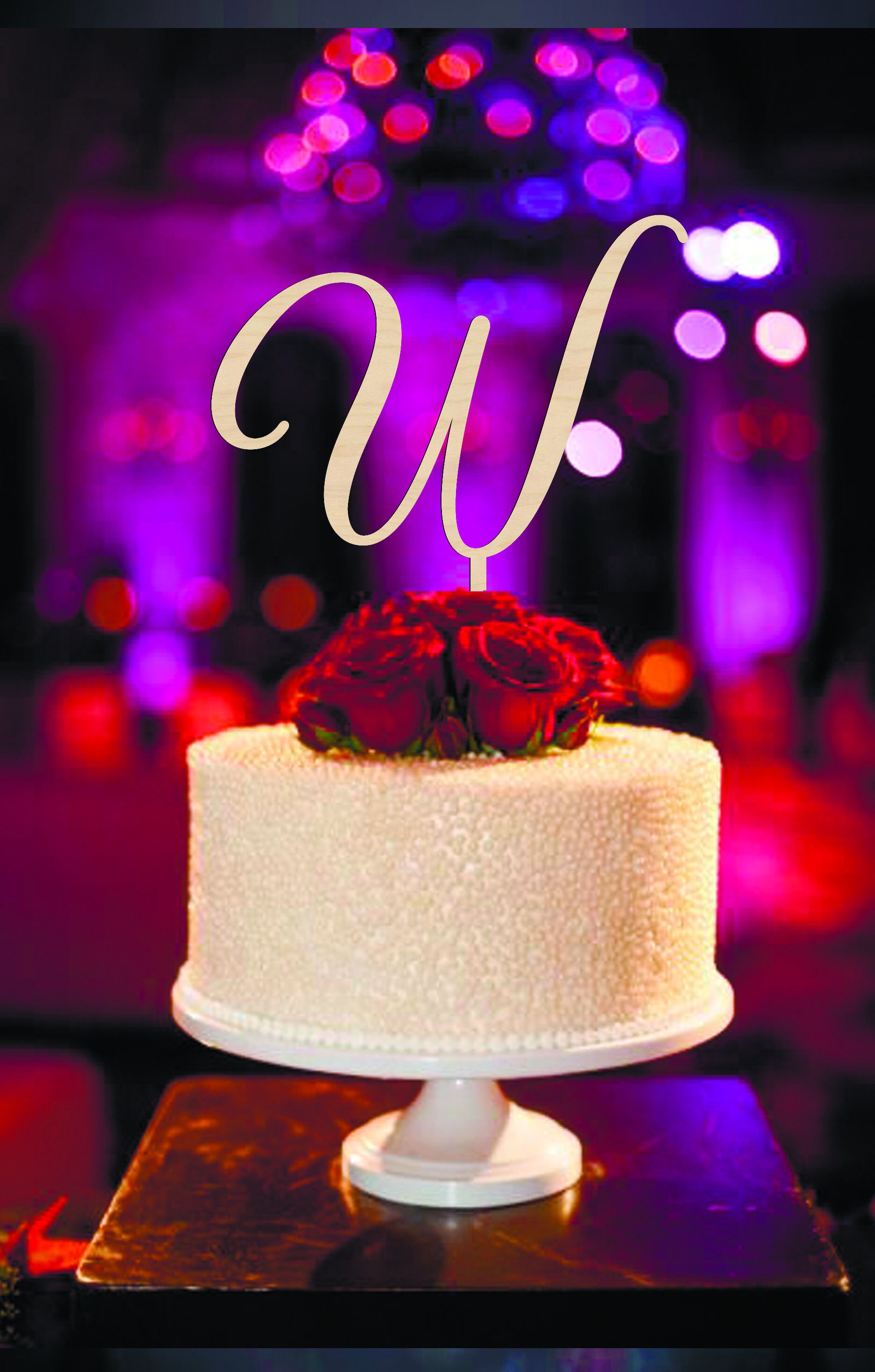 Letter W wedding cake topper W Initial cake topper | Etsy