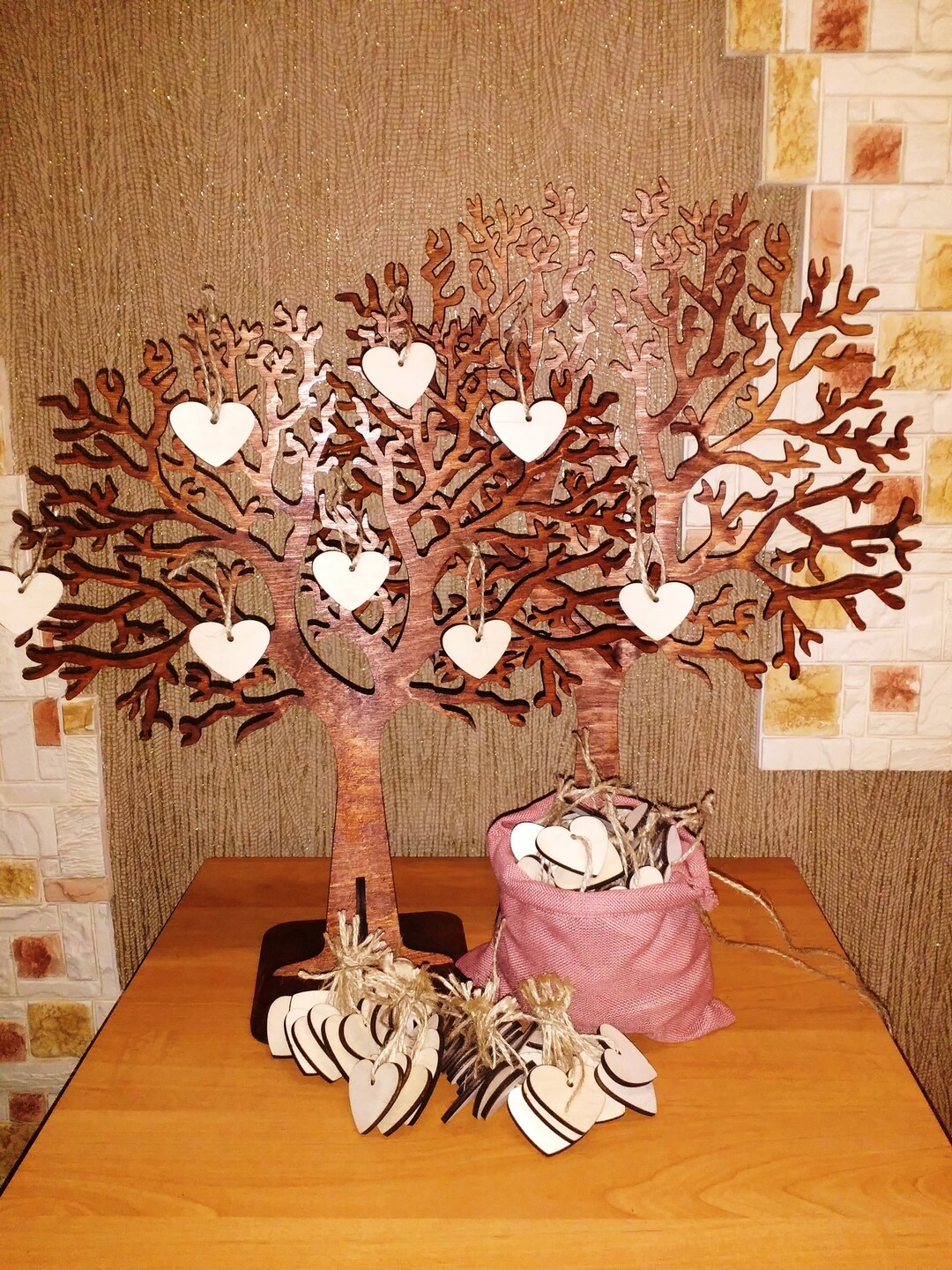 Wedding Wishing Tree With Tags Wishing Tree Large Wooden Guest Book