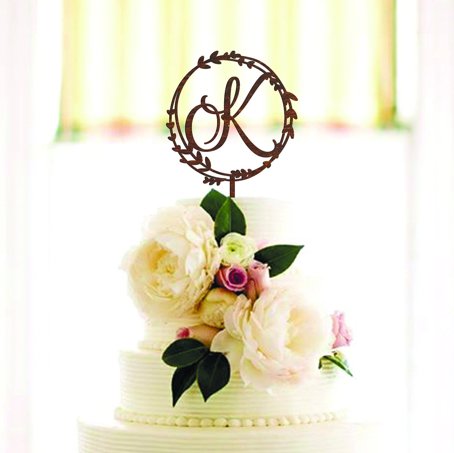 Cake Topper K Letter K Cake Topper Initial Cake Topper Surname Etsy