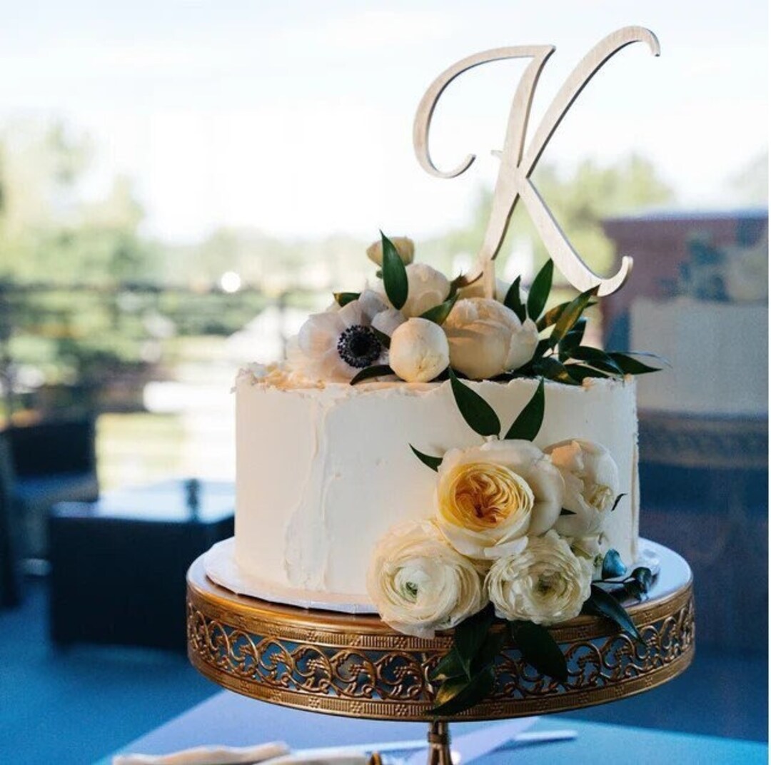 Letter K Cake Topper Wedding Personalized Wedding Cake Topper Etsy