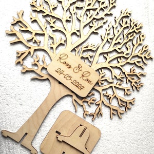 Hearts Wedding Guest Book Rustic Wedding Wishing Tree Wedding guest book alternative Wedding wish tree with tags Wedding Decor Heart Sign image 10