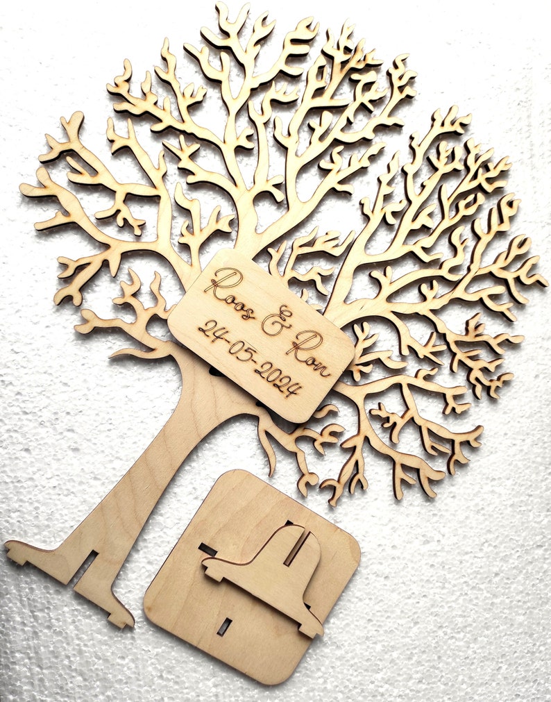 Hearts Wedding Guest Book Rustic Wedding Wishing Tree Wedding guest book alternative Wedding wish tree with tags Wedding Decor Heart Sign image 10