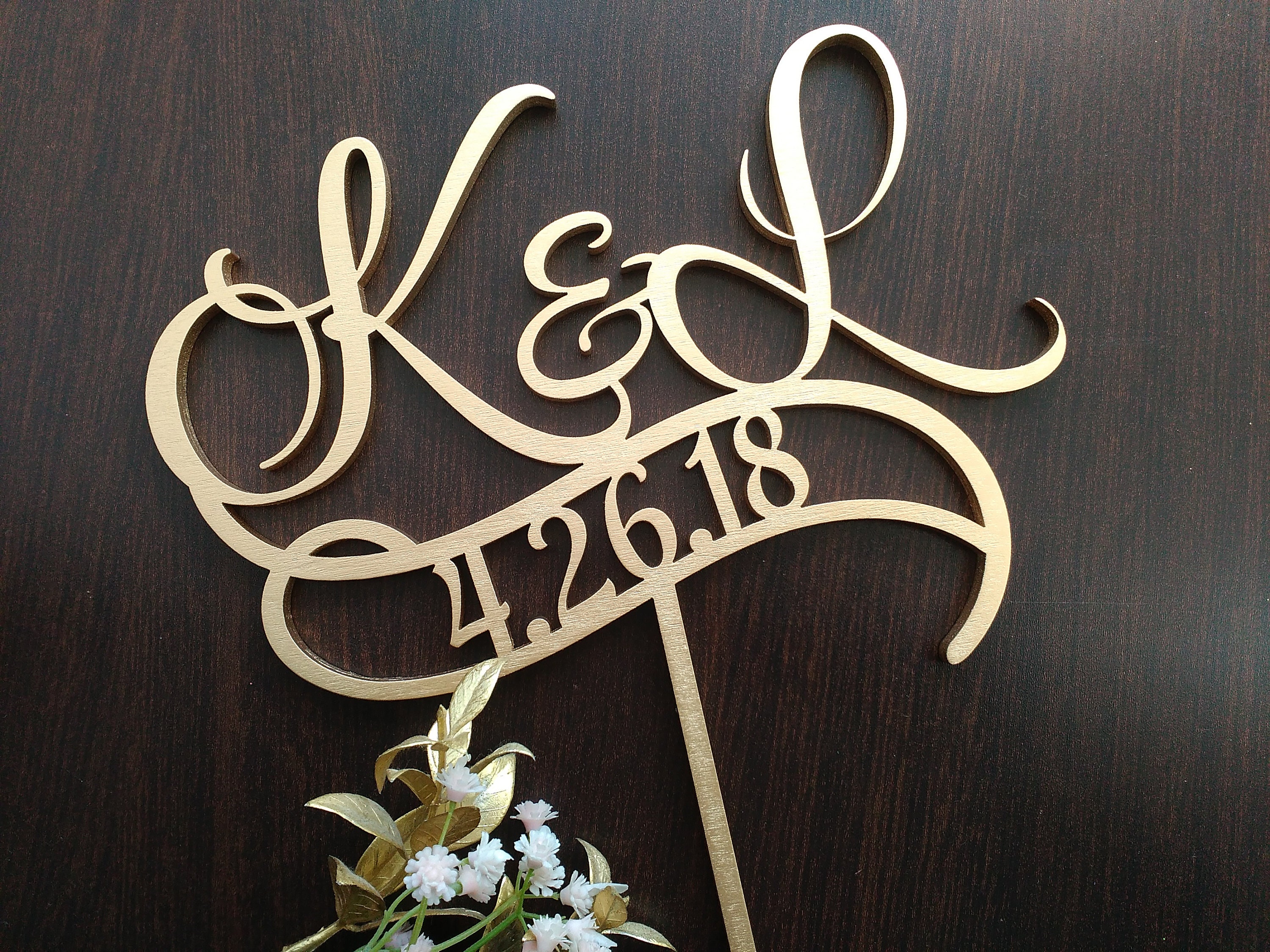 Initials Cake Topper Letter K Cake Topper Wedding Cake Topper Etsy