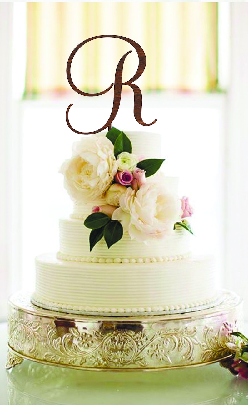 Letter R Cake Topper Wedding Cake Topper R Initial Cake Topper Etsy