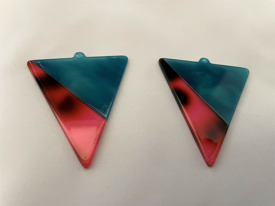 Resin Triangle Drop Earring Bead, Resin Triangle Pendant, Retro Resin ...