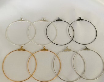 Earring Hoop, Various Colours, Pack 4