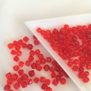 Glass Bicone Bead 4mm, Various Colours, Bulk Pack
