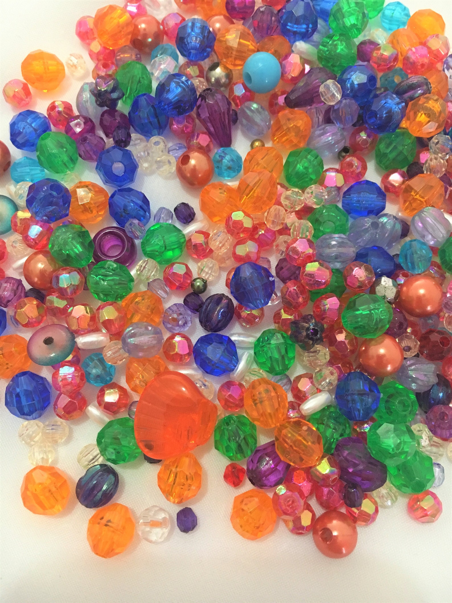 Acrylic Bead Mix 50g Pack Mixed Bead Size Shape and Etsy