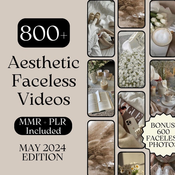 Plus de 800 vidéos d'archives esthétiques sans visage pour bobines Instagram Coffre-fort PLR/MRR Droits de revente Lot de marketing numérique, banque de contenu