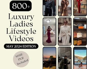 Über 800 reichhaltige Luxus-Frauenrollen | Luxusrollen für Tiktok Instagram - Sofortiger Download | Luxuriöse reiche Frauen-Reels für Instagram | Luxuriöse Rollen